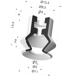 Ventouse 1.5 Soufflets Série PBG Ø 11MM