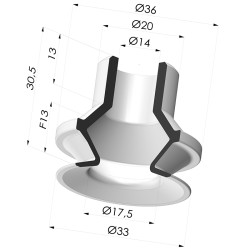 Ventouse 1.5 Soufflets Série PBG Ø 33,2MM