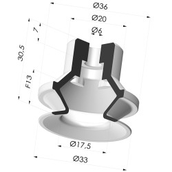 Ventouse 1.5 Soufflets Série PBG Ø 32MM