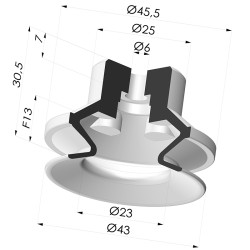 Ventouse 1.5 Soufflets Série PBG Ø 43MM