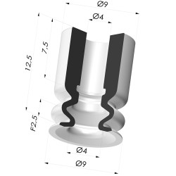 Ventouse 1.5 Soufflets Série 1 Ø 9MM
