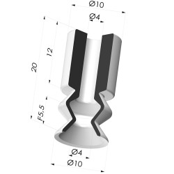 Ventouse 1.5 Soufflets Série 1 Ø 10MM