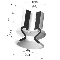 Ventouse 1.5 Soufflets Série 1 Ø 14MM