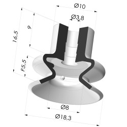 Ventouse 1.5 Soufflets Série 1 Ø 18MM