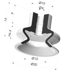 Ventouse 1.5 Soufflets Série 1 Ø 20MM