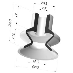 Ventouse 1.5 Soufflets Série 1 Ø 25MM