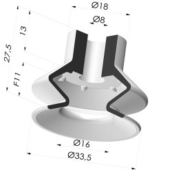 Ventouse 1.5 Soufflets Série 1 Ø 33.5MM