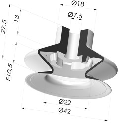 Ventouse 1.5 Soufflets Série 1 Ø 42MM