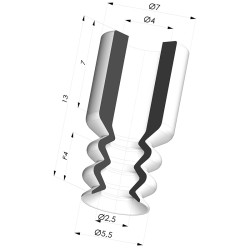 Ventouse 2.5 Soufflets Série 2 Ø 5,4MM