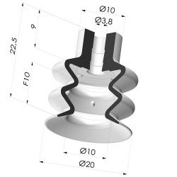 Ventouse 2.5 Soufflets Série 2 Ø 20MM