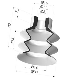 Ventouse 2.5 Soufflets Série 2 Ø 30MM