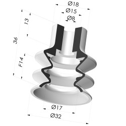 Ventouse 2.5 Soufflets Série 2 Ø 31.8MM
