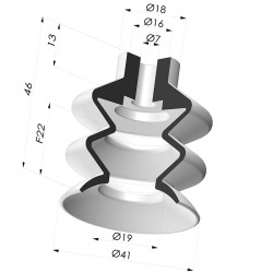 Ventouse 2.5 Soufflets Série 2 Ø 41MM