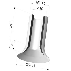 Ventouse Plate Série 7 Ø 23MM