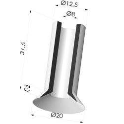 Ventouse Plate Série 7SC Ø 20MM