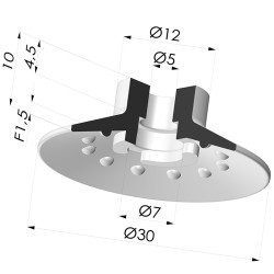 Ventouse Plate Série 7SB Ø 30MM