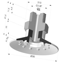 Ventouse Plate Série 7SB Ø 30MM avec insert G1/8"