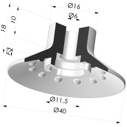 Ventouse Plate Série 7SB Ø 40MM