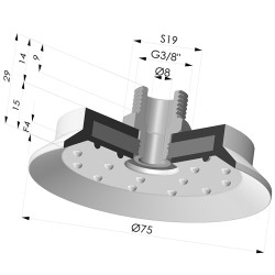 Ventouse Plate Série 7SB Ø 72.8MM avec insert G3/8"