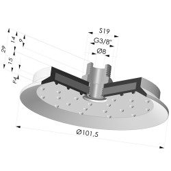 Ventouse Plate Série 7SB Ø 101.5MM avec insert G3/8"