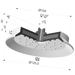 Ventouse Plate Série 7SB Ø 125.5MM avec insert G1/4"