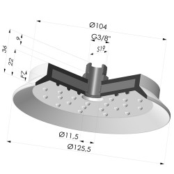 Ventouse Plate Série 7SB Ø 125.5MM avec insert G3/8"