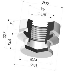 Inserto removível fêmea G3/8"