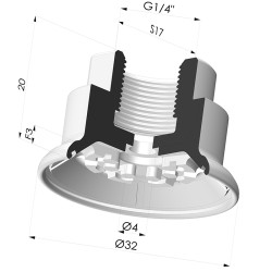 Ventouse Plate Série 7R Ø 32MM