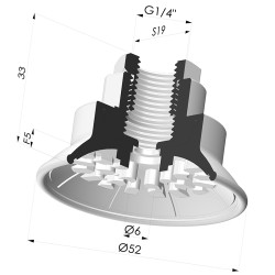 Ventouse Plate Série 7R Ø 52MM