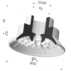 Ventouse Plate Série 7R Ø 52MM