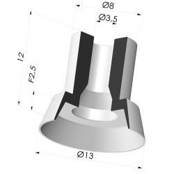 Ventouse Plate Série 7 Ø 13MM