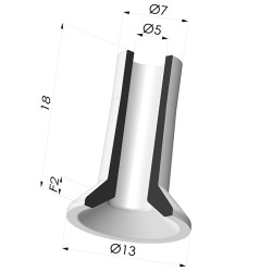 Ventouse Plate Série 7 Ø 12,9MM