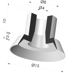 Ventouse Plate Série 7 Ø 15MM