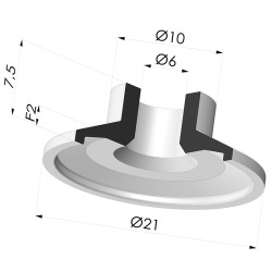 Ventouse Plate Série 7 Ø 21MM