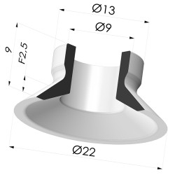 Ventouse Plate Série 7 Ø 22MM