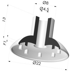 Ventouse Plate Série 7 Ø 21,7MM