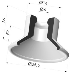 Ventouse Plate Série 7 Ø 25MM