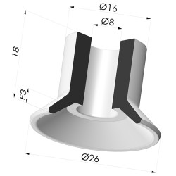 Ventouse Plate Série 7 Ø 27MM
