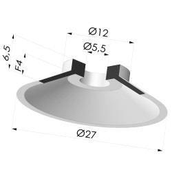 Ventouse Plate Série 7 Ø 27MM