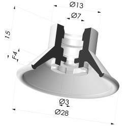 Ventouse Plate Série 7 Ø 28MM