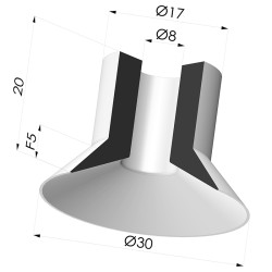 Ventouse Plate Série 7 Ø 30MM