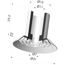 Ventouse Plate Série 7 Ø 30MM