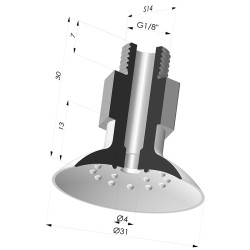 Ventouse Plate Série 7 Ø 31.5MM