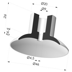 Ventouse Plate Série 7 Ø 46MM