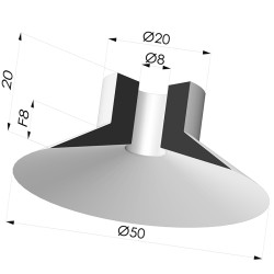 Ventouse Plate Série 7 Ø 50MM
