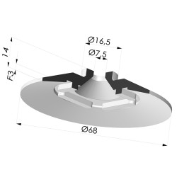 Ventouse Plate Série 7 Ø 68MM