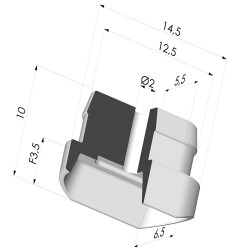 Ventouse Oblongue Série 4 14x6.8MM