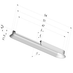 Ventouse Oblongue Série 4 54x11MM