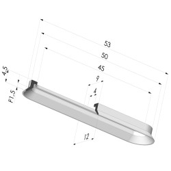 Ventouse Oblongue Série 4 53x12MM