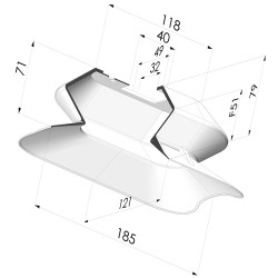 Ventouse Oblongue Série 4PA 190x125MM